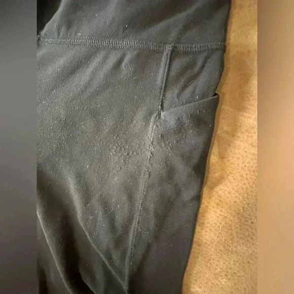 Athleta Black Leggings With Pockets Perforated Bottom Women’s Size Small - Picture 5 of 10